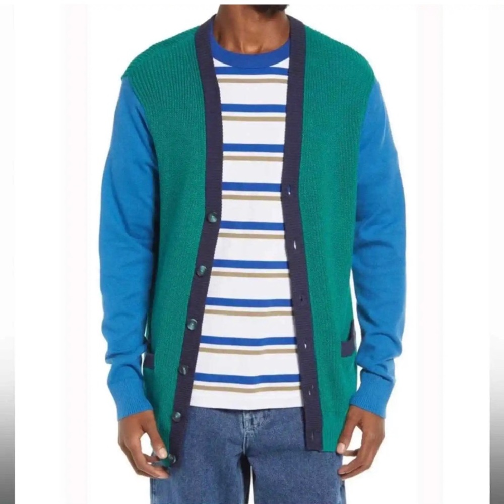 BP. Men’s color block varsity cardigan